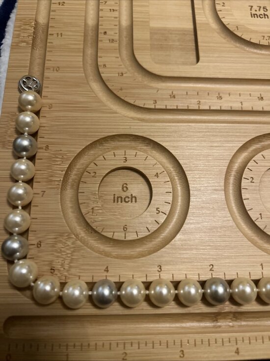 DIY Jewelry - Vintage Isla Mallorca 12mm Glass Pearl Necklace 18" White Gray As-Is Repair DIY